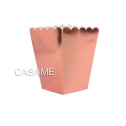 6pcs Rose Gold Pink Stiff Paper Mini Party Popcorn Boxes Pop Corn Candy/ Sanck Favor Bags Wedding Birthday Movie Party Tableware