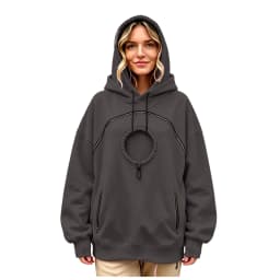 Oversized Hoodie with Pet Pouch Women's Zipper Kangaroo Pocket Sweatshirts for Small Cat & Dog Pet Lover Hoody Hooded Pullover