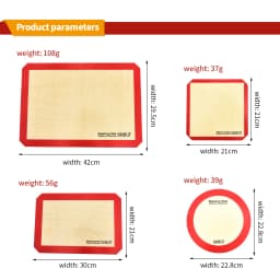 1Pcs Silicone Baking Mat for Kitchen Rolling Kneading Oven Mat Heat Resistant Non-Stick Board for Baking