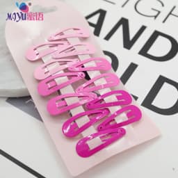 Girls Hair Clips 10 Set Mini Press Clips Colorful Baked Lacquer Baby Safe Snaps Cute Cartoon Prints Pink Hair Barrettes