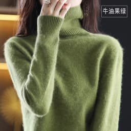 Autumn and winter women's high neck pullover 100% pure mink cashmere sweater knitted soft fashion warm women's clothing