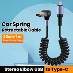 66W Car Spring Cable Fast Charging 6A 20CM To 1M Type C To Type C Data Cord For iPhone 15 16 Samsung Huawei Xiaomi USB C Cable