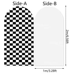 Race Car Party Backdrop Decorations Spandex Black White Checkered Racing Track Stand Arch Cover for Birthday Two Fast One Decor