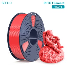 SUNLU 1 Roll PETG Clear Filament 1.75 ±0.02 mm 1 kg Spool (2.2 lbs) High Toughness Neatly Wound Filament Fit Most FDM Printer