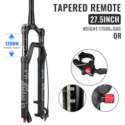 NANLIO X7 PRO MTB Air Suspension Fork 26/27.5/29er 120/140mm Rebound Remote Lockout Straight/Tapered 100x9/100x15mm QR/Thru Axle