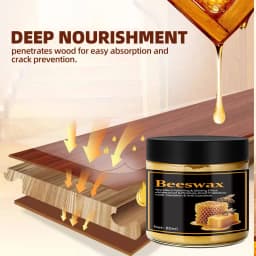 80ml natural beeswax with sponge, unscented type for furniture, floor, etc., essential wooden care for home, simple packaging