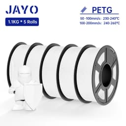 JAYO 5Rolls PETG Filament 1.75MM 1.1KG/Roll 3D Printer Filament PETG High Toughness for FDM 3D Printing Material