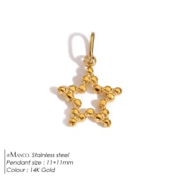 EMANCO Star Sun Pendant Charms for Earrings Necklace Making Supplies Stainless Steel Gold-Plated Diy Jewelry 48 Hour Shipping