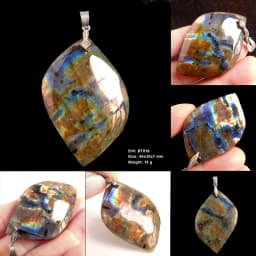 Stone Craft Natural Labradorite Raw Stone Polishing Geometric Shape Crystal Labradorite Pendent Exquisite Natural Training Stone