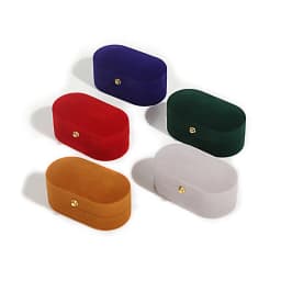 High-grade Double Slot Ring Box Jewelry Box for Wedding Proposal Engagement Ring Gift Storage Velvet Jewelry Organizer Box