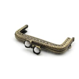 10pcs 8.5cm Lotus Head Beads Bronze Flat Edges Square Metal Purse Frame Handle for Clutch Bag Accessories Making Kiss Clasp