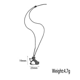 Double Cat Pattern Pendant Necklaces for Women Cute Couple Gold Choker Fine Animal Stainless Steel Jewelry Valentine's Day Gifts