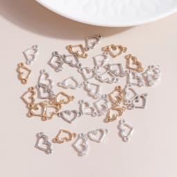 Leslie 100pcs 6x6mm Small Alloy Hearts Spacer Beads Charms Fit DIY Bracelets Necklaces Handmade Finding Jewelry Accessories