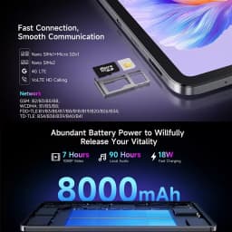 BMAX I12 Power Tablet 11.4" 2.4K IPS 90Hz Display MediaTek Helio G99 8-core 24(8GB+16GB) RAM 256GB ROM 8000mAh Type-C Android 15 Tablets 4G LTE GPS WiFi Support Dual SIM