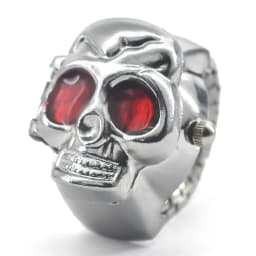 Creative Skull Selling Personality Quartz Ring Watch Alloy Circular Dial Unisex Christmas Gift Fun Watch