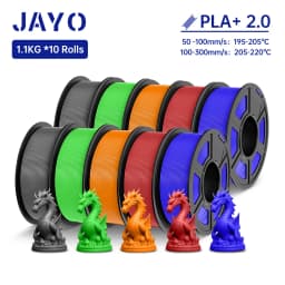 JAYO 3D Filament PLA + 2.0 10 Rolls Upgrade PLA plus 3D Printer Filament Neatly 3D Printing Material For FDM Multicolor