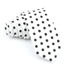 Cotton Men's Dots Neck Tie Classic Skinny Tie For Men Red Pink Black White Wedding Party Fashion Casual Man Business Cravat Gift