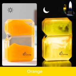 Luminous quicksand fluorescent gas lighter windproof creative transparent shell cigarette accessories give boyfriend trendy gift