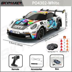 JXC PO4302 1:43 Mini High Speed 4WD RC Drift Racing Car 2.4G 20KM/H Full Proportional Throttle 8‑Color LED Light Hobby Toy Gift