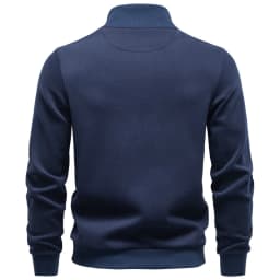 2026 Half Zip Mock Neck Cotton Sweatshirt Solid Color Casual Fall Winter Men Long Sleeve Pullover Warm Cozy Basic Jumper Male