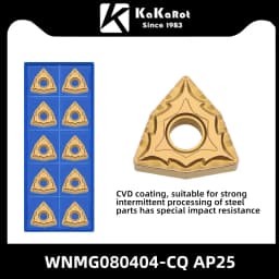 Kakarot Carbide Insert WNMG080404-CQ AP45 WNMG 080408-TM Turning Tools Rough machining CNC Lathe Cutter 10pcs Blade Plate