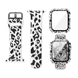 Glass+Cover+Strap for Apple Watch Case 44mm 40mm 41mm 45mm 42mm 38mm sport Silicone bracelet iwatch series 9 8 7 6 5 4 3 SE Band