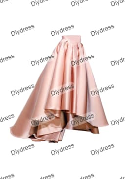 Women's High Low Elegant Prom Party Skirt A-Line Pleated Front Short Back Long Satin Skirt With Pockets For Evening Gown