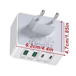 USB C Charger, 40W 4 Port USBC Plug Fast Charger Multi AC Dual Port PD+QC Type C Adapter for Phone, iPad, Samsung Galaxy