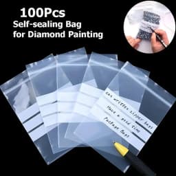 100pcs/lot Glued Stone Sealing Bag Clear Plastic Writable Jewelry Making Bead Gem Storage Reclosable Self Sealing Accessories