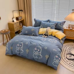 100% Cotton Brushed Quilt Cover Nordic Plaid Thickened Duvet Covers Soft Skin-Friendly Comfortable Single Double Blanket Cover