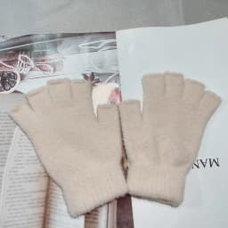 Comfortable Soft And Warm Woolen Gloves For Autumn And Winter Outdoor Cold Proof And Warm Woolen Knitted Half Finger Gloves