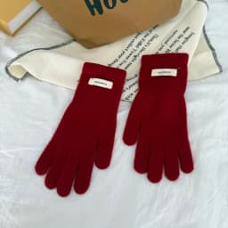 100% Wool Gloves Lady Touchscreen Finger Hole Winter Autumn Women Warm Wrist Length Classic Knitted Gloves Female Mitten 2025