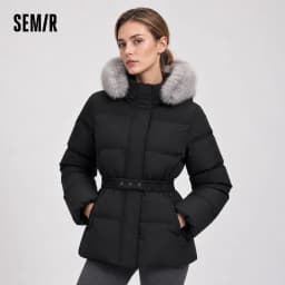Semir Women Down Jacket Mid Length Water Repellent Windproof 90 Percent Down Fill Plush Collar Modern Style 2026 New