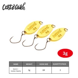 CAST&CATCH Golden Chafer/Golden Beetle Hard Baits-Metal Cast Jig Spoon: Durable Copper Water Drop Trout-Specific Fishing Lure