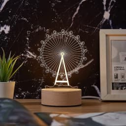 3D Acrylic LED Night Lamp USB Plug-Bedside Accent for Birthday Celebrations & Family Home Decor