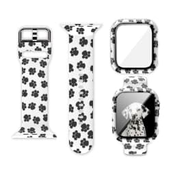 Glass+Cover+Strap for Apple Watch Case 44mm 40mm 41mm 45mm 42mm 38mm sport Silicone bracelet iwatch series 9 8 7 6 5 4 3 SE Band