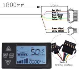 S861 Mountain UART2 Electric Bicycle Waterproof Assembly Parts Waterproof 24V/36V/48V Bicycle Speedometer Bike Computer Ebike