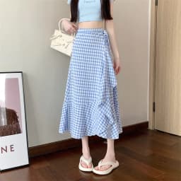 High Waist A-Line Floral Print Chiffon Halter Neck Dress Women's Summer New Style Belted Wrap Skirt Casual Polyester Fiber