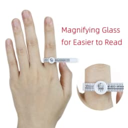 Ring Ruler Ring Measuring Tape Ring Measuring Tool Annular Coil Finger Size Filter with Magnifying Glass US UK EU HK Size