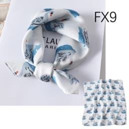 Satin imitation silk scarf women's digital print square scarf 50cm polka dot stripe multi-style neckerchief fashion accessory
