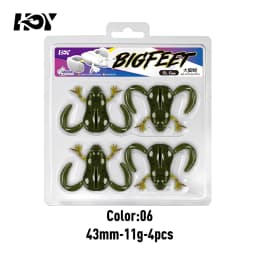 Kingdom 4pcs High Elastic TPE Frog Fishing Bait 34mm 6.2g 43mm 11g Floating Silicone Swimbait Bass Lure For Freshwater Fishing