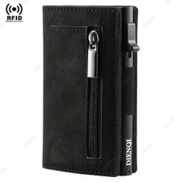 Anti-theft Credit Card Holder Men Wallets Rfid Blocking Aluminum Leather Pop Up Minimalist Wallet Cardholder Wallets for Men