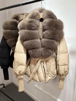 Janveny Large Real Natural Fox Fur Collar 90% White Duck Down Jacket Women 2026 Winter Puffer Coat Female Parkas Waterproof