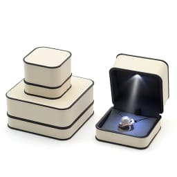 Wholesale High-End Led Light Jewelry Box Velvet Interior Ring Necklace Bracelet Box Customizable Logo