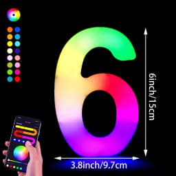 1PC Smart LED Letter Light - DIY RGB Marquee App Control Music Sync Indoor Sign Game Holiday Party Wedding Graduation Season A-Z
