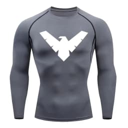 Men's Compression Shirt Short Long Sleeve Quick Dry _ All Season Workout Top for Gym Running Fitness UV Protection
