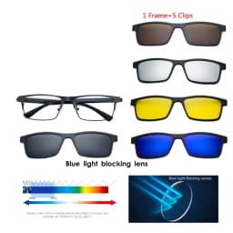 VCKA Square Myopia Glasses Sunglasses 2024 Magnet Clip Men Business Women Alloy Full Frame Custom Optics Eyewear -0.5 to -10