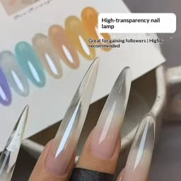 1Jar High Transparency Ice Transparent Nail Powder Plating Crystal Chrome Effect Nail Pigment Minimalist Nail Art & Daily/Party*