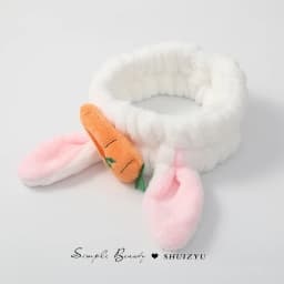 Cute face wash headband with plush headband, widened anti slip face wash, makeup application, moisture-proof hair, sports face w