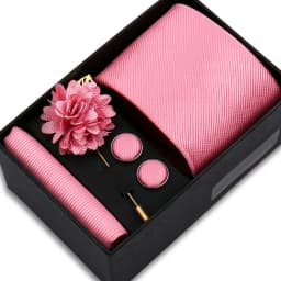 Top Quality Solid Color Ties Hanky Cufflinks Brooch Set Elegant Jacquard Necktie For Men Business Wedding In Gift Box Gravatas